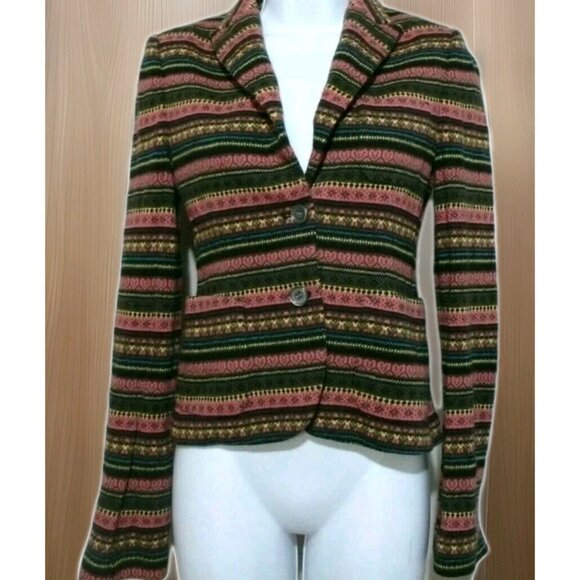 IISLI Jacket Blazer Women's Size 4  100% Wool  Nordic style x long sleeve - Picture 3 of 16